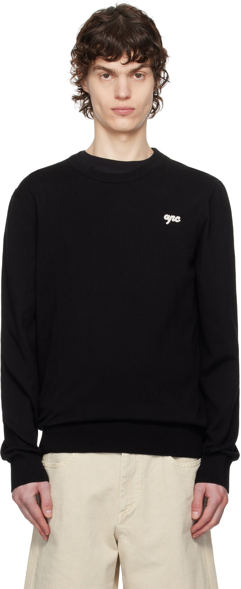 Sweater A.P.C. A.P.C. Neville Crewneck Sweater Svart | COGDK-H23394