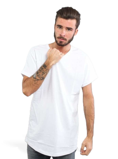 T-shirt Urban Classics Long Shaped Turnup Vit | TB1561 white