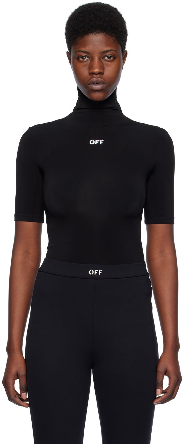 Sweater Off-White Black 'Off' Stamp Turtleneck Svart | OWAD137C99JER0021001