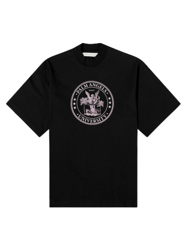 T-shirt Palm Angels College Logo Loose Tee Svart | PWAA017S23JER0051033