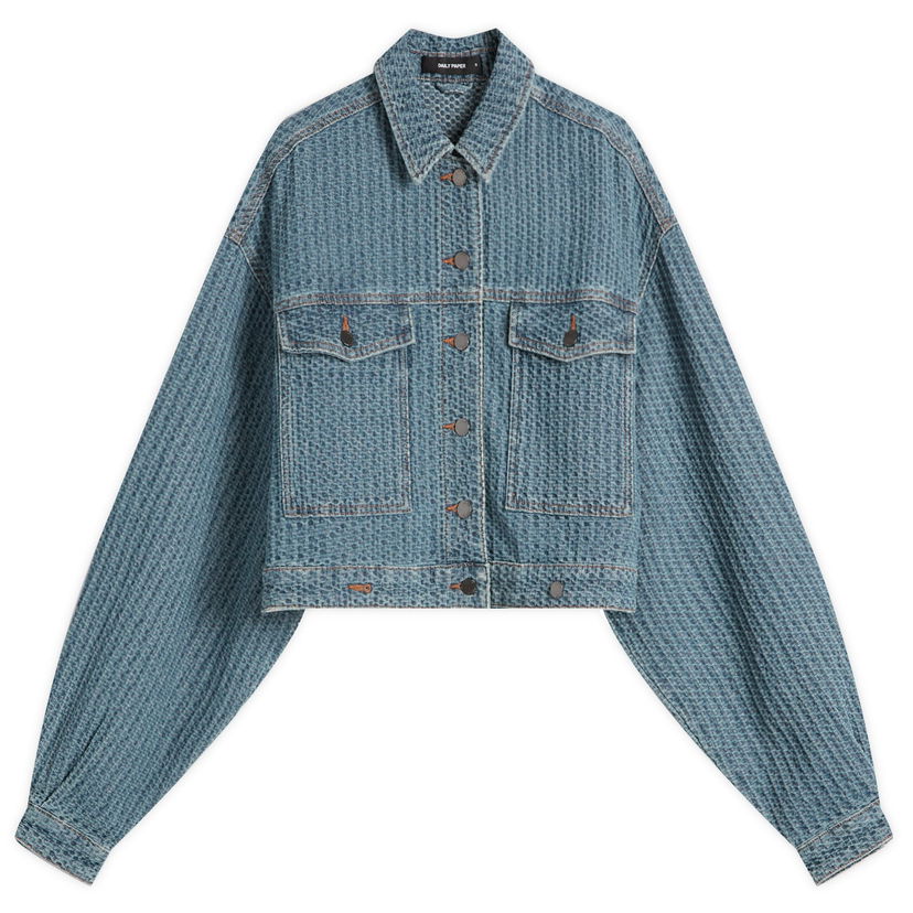Jacka DAILY PAPER Daily Paper Women's Relaxed Fit Cropped Denim Jacket Blå | 2511099