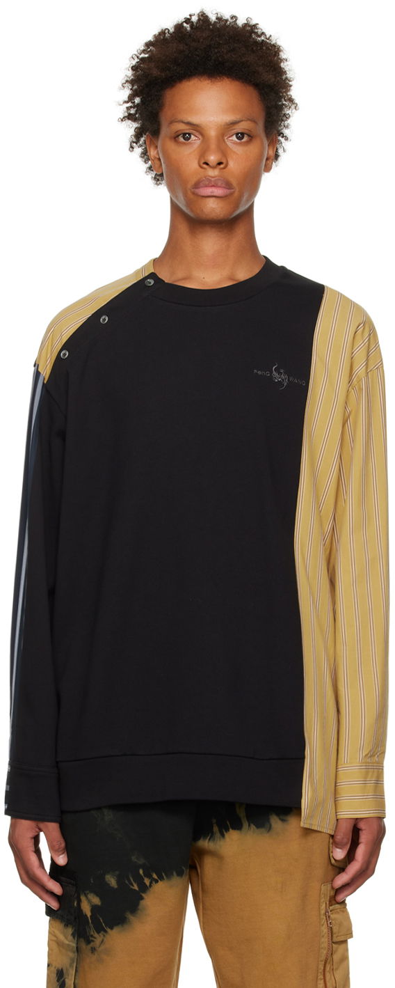 Sweater Feng Chen Wang Feng Chen Wang Paneled Sweatshirt Svart | FMF14SS03B