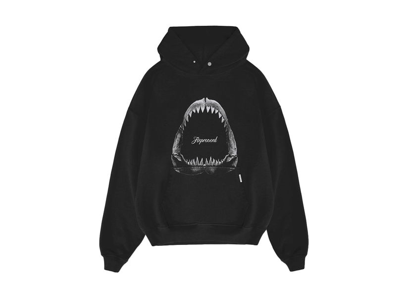 Sweatshirt Represent Clo Represent Shark Jaws Hoodie Off Black Svart | M04286-171