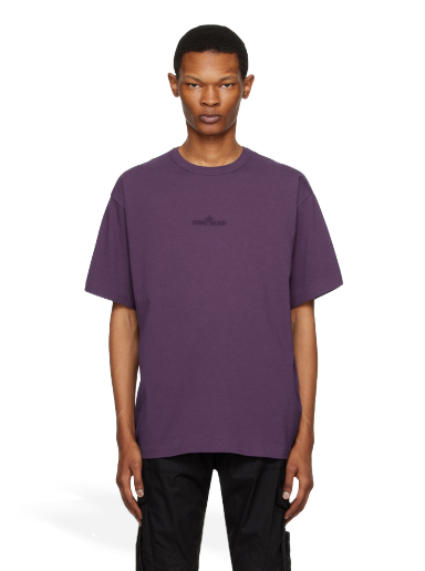 T-shirt Stone Island Embroidered Purpur | 781520444