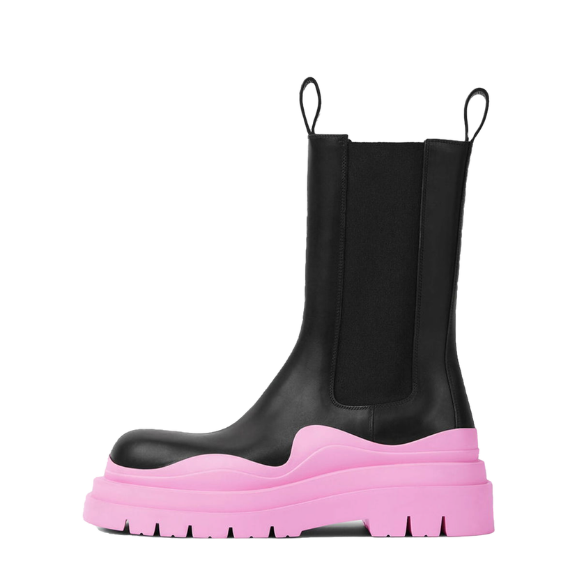 Sneakers och skor Bottega Veneta Tire Chelsea Boot "Black Gloss" W Rosa | 630297 VBS50 1336
