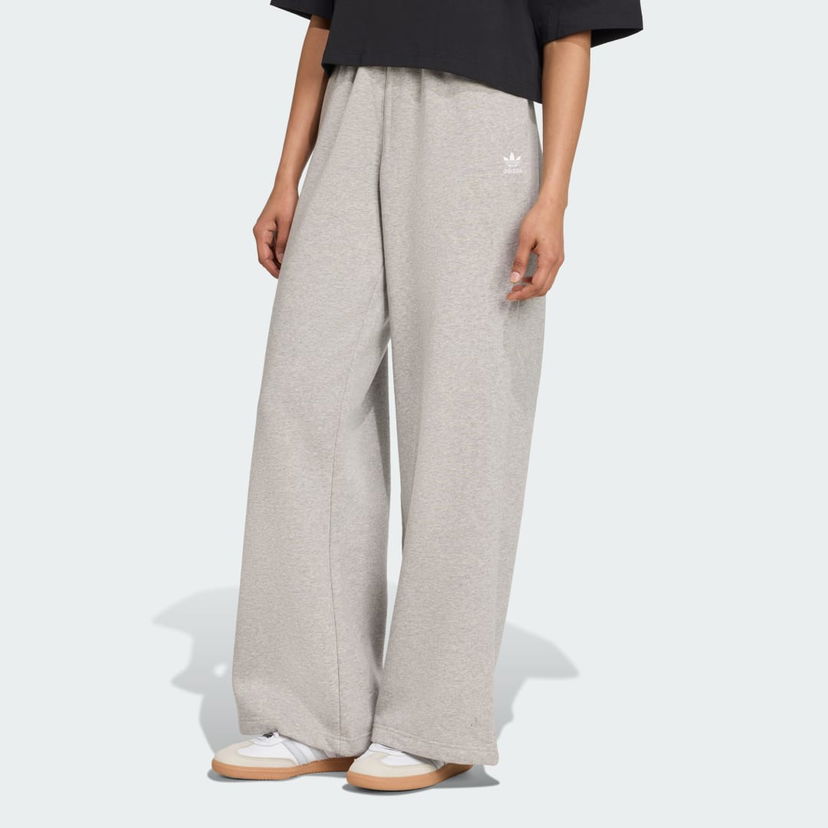 Träningsbyxor adidas Performance Essentials Wide Leg Fleece Pants Grå | JX5252