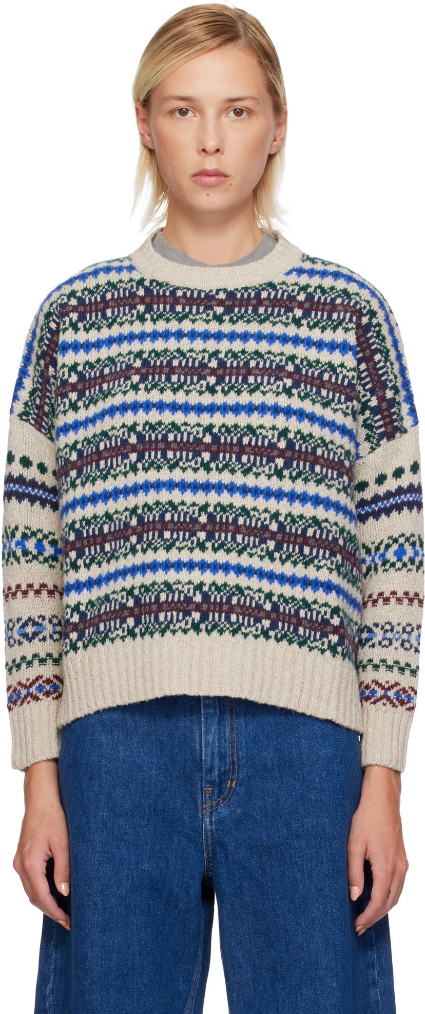 Sweater Max Mara Weekend Max Mara Rivetto Fair Isle Crewneck Sweater Flerfärgad | 2525366252600