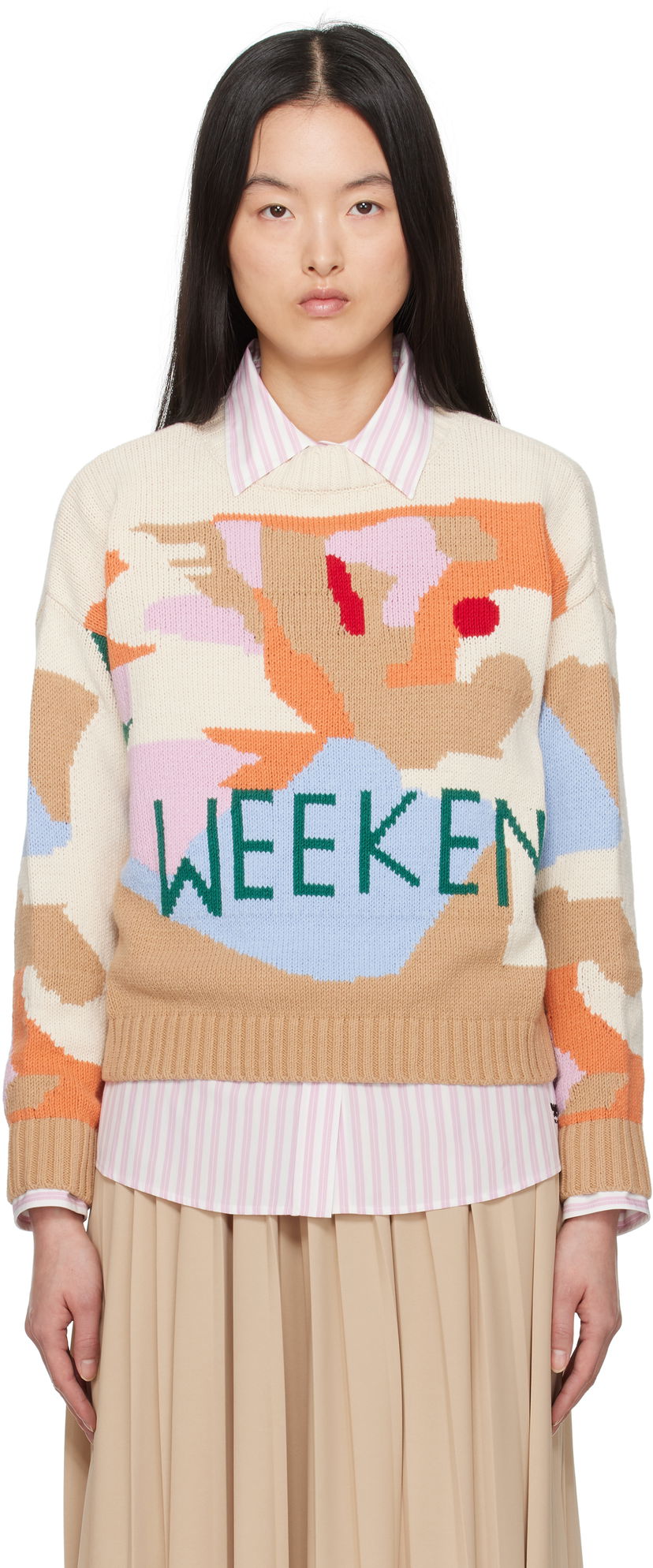 Sweater Max Mara Weekend Max Mara Fabian Knit Sweater Beige | 2515361181600
