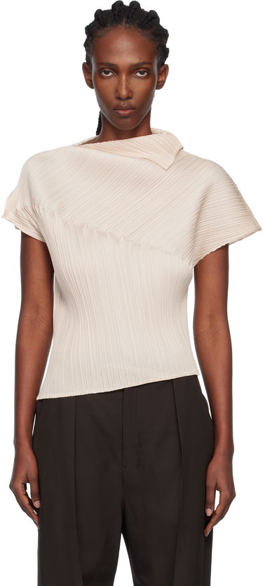 T-shirts och linne Pleats Please Issey Miyake Pleats Please Issey Miyake Pleated Asymmetric Leap Top Beige | PP58JK461, 0