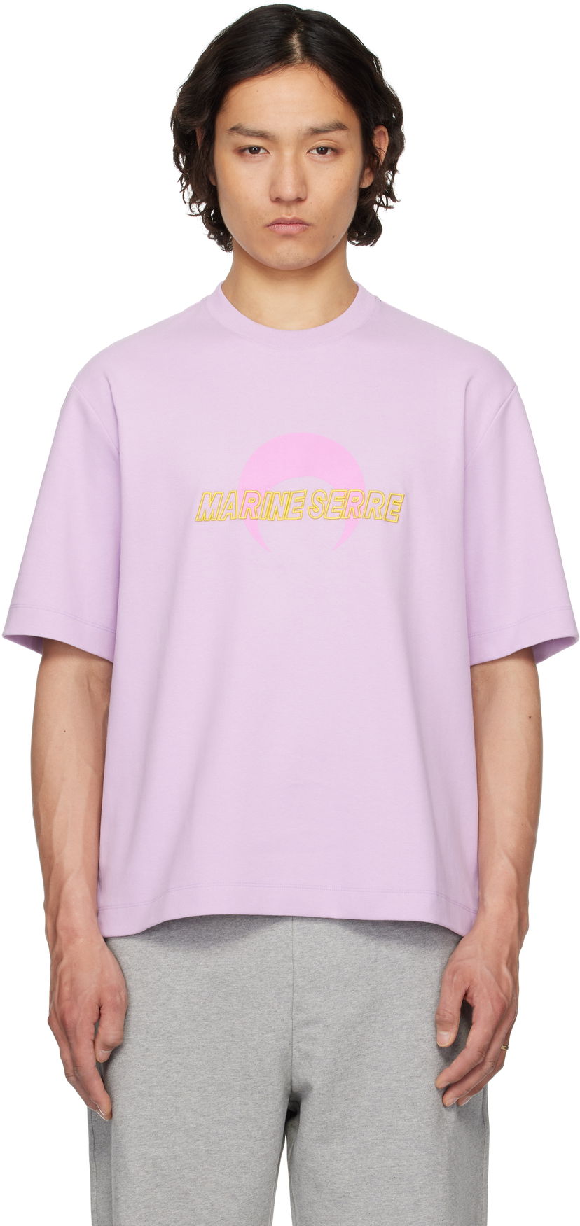 T-shirt Marine Serre Marine Serre MS Sport Relaxed Jersey T-Shirt Purpur | UTT001A CJER0072