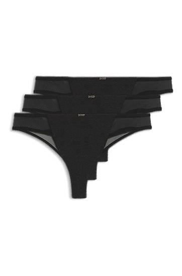 Trosor BOSS Three-pack of thongs with mesh inserts Svart | 50550374, 0