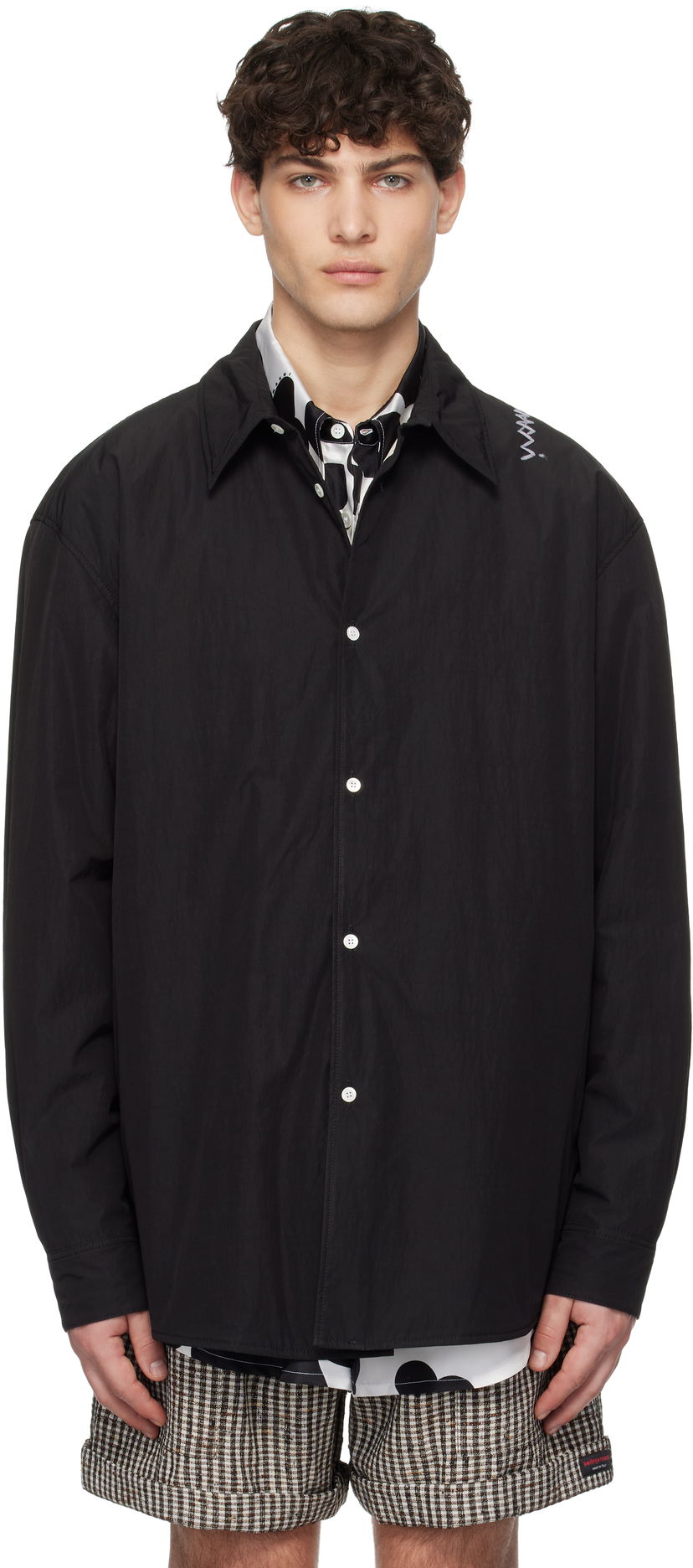 Skjorta Marni Marni Crinkled Nylon Blend Overshirt Svart | CUMU0333SW UTP786