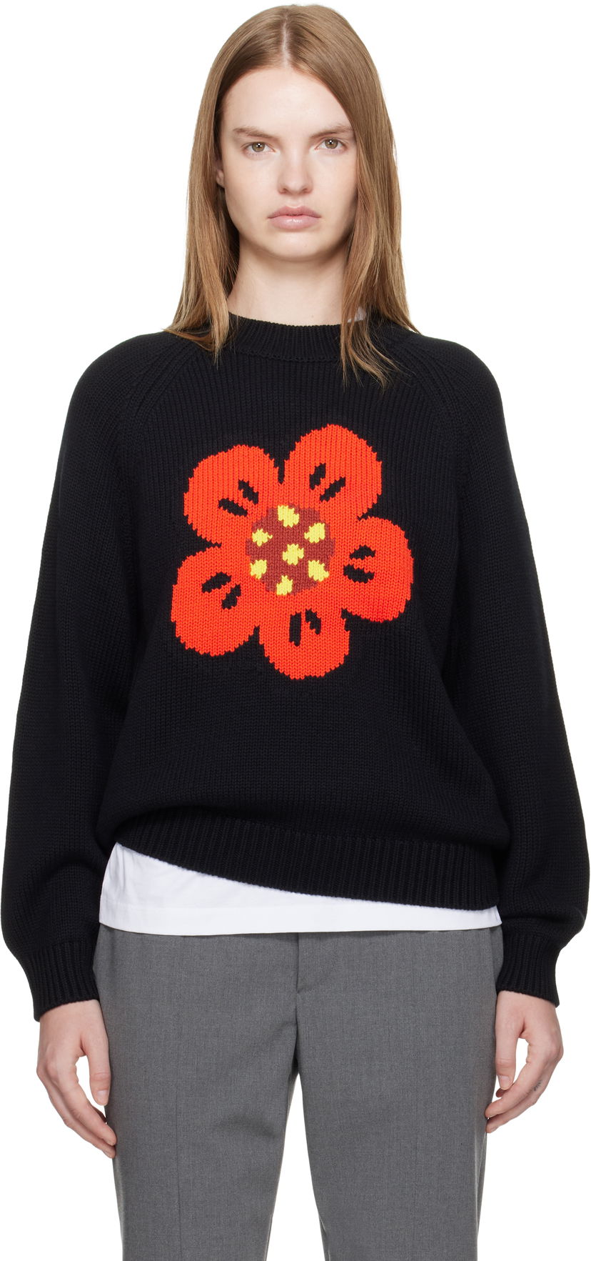Sweater KENZO Kenzo Paris 'Boke Flower' Knit Sweater Svart | FF62PU7193LA