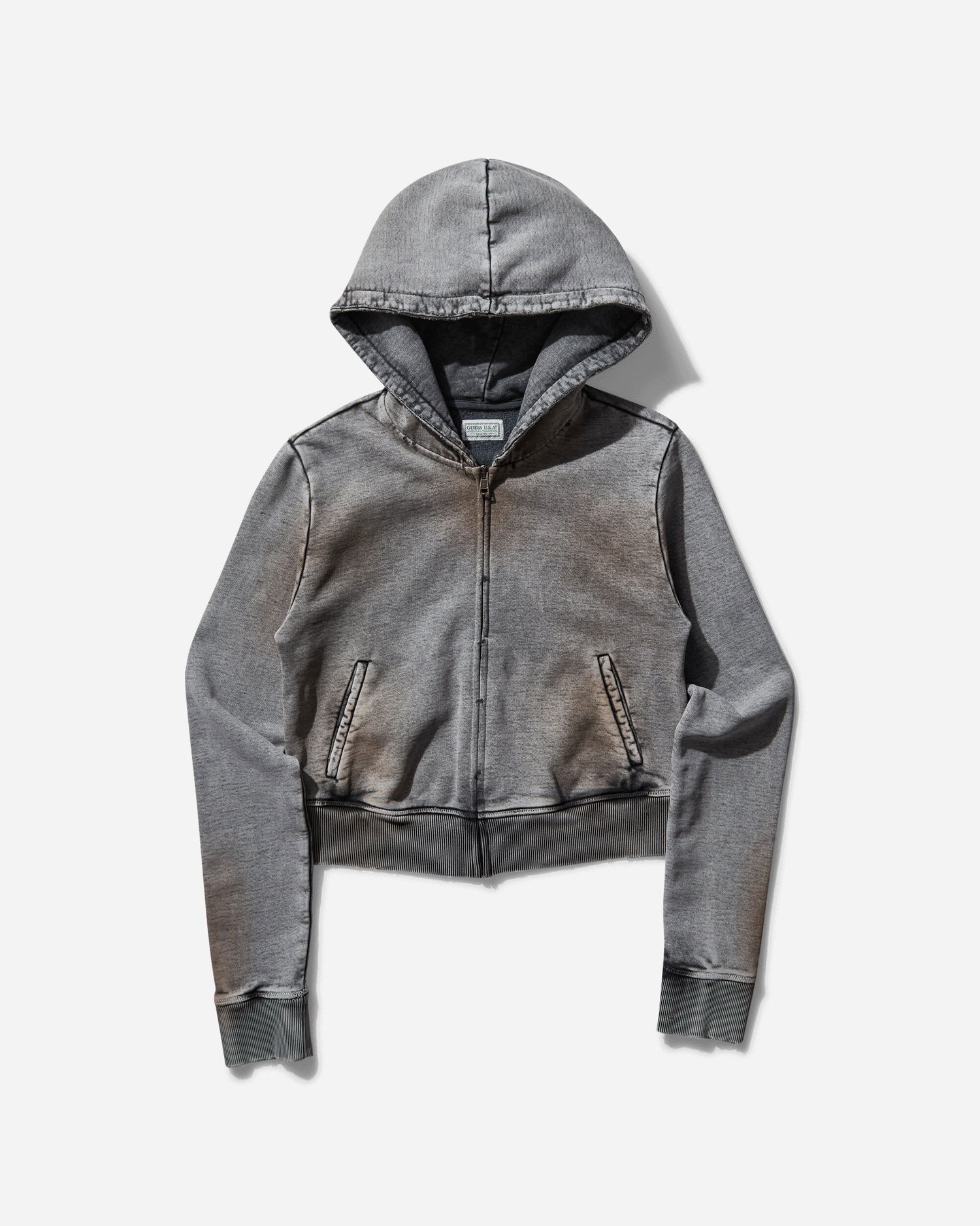 Sweatshirt GUESS Zip Hoodie Grå | W5GQ00KBB40 D1T4, 0