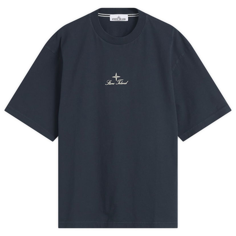 T-shirt Stone Island Multiaxial Sashiro Embroidery T-Shirt Mörkblå | K2S152100021-V0020