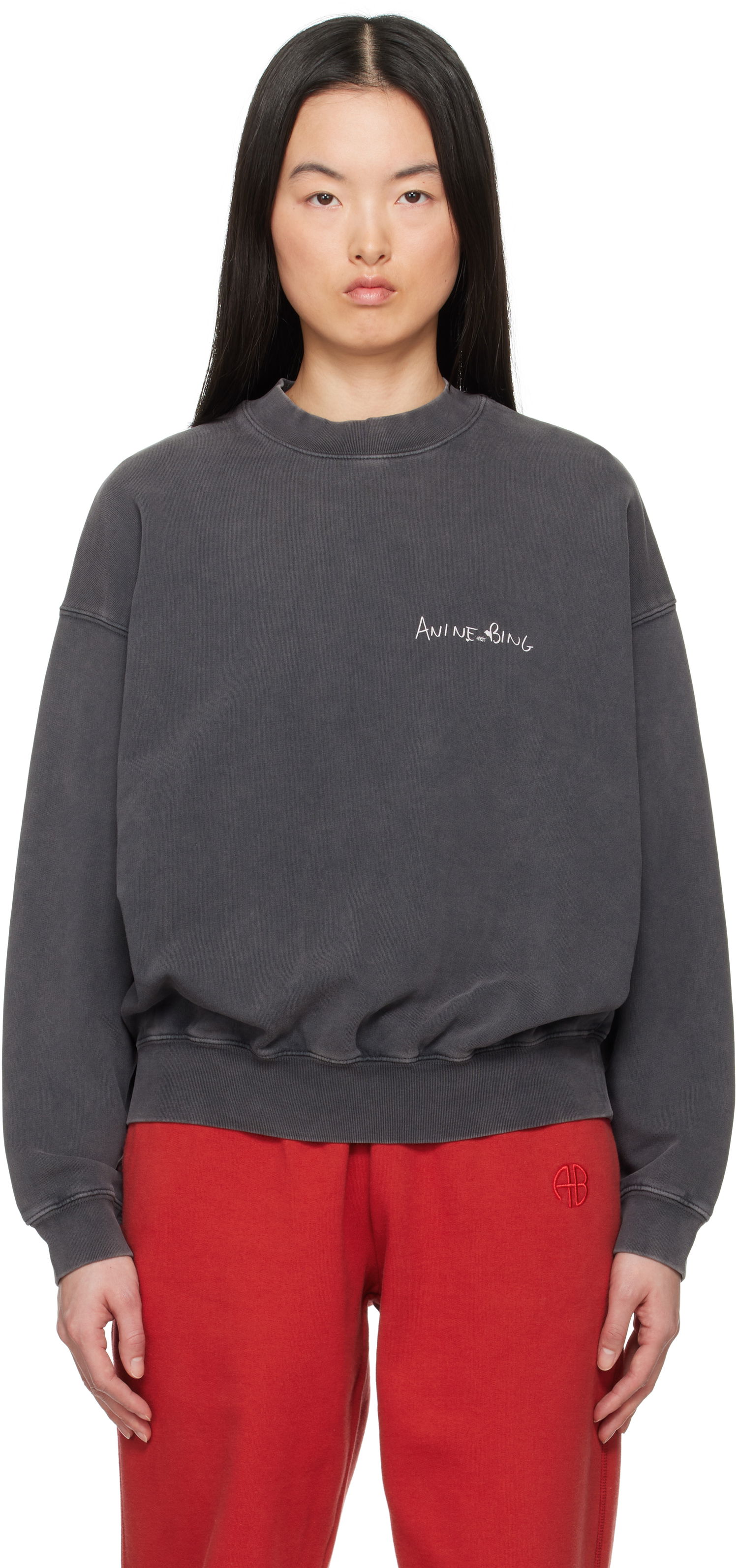 Sweatshirt Anine Bing Anine Bing Jaci Lyrics Sweatshirt Grå | A-08-10904-WBL1, 0