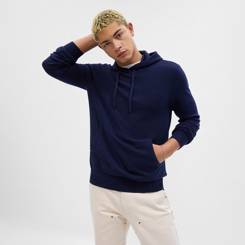 Sweatshirt GAP Cashsoft Hoodie Navy Uniform Mörkblå | 774229-02