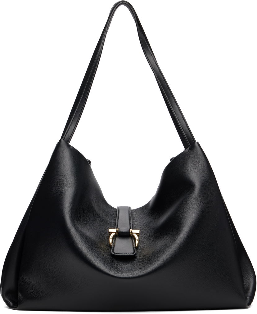 Tygpåse FERRAGAMO Salvatore Ferragamo XL Calfskin Tote Svart | 777335