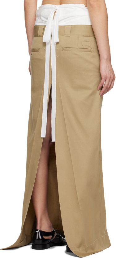 Kjol Maison Margiela Maison Margiela Cotton Twill Maxi Skirt Beige | S51MI0002 S54042, 2