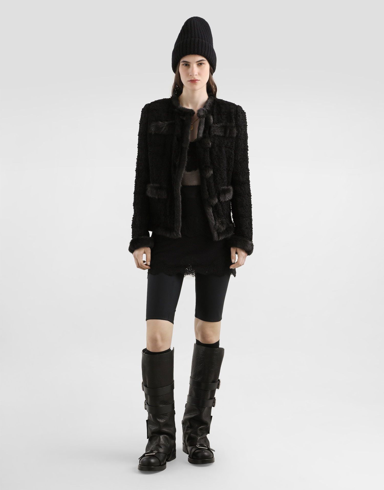 Shorts Dolce & Gabbana Dolce & Gabbana Stretch Satin Bike Shorts Svart | FTAMHTGDCMXN0000, 1