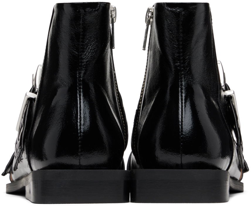 Jacka GANNI GANNI Feminine Buckle Flat Boots Svart | S2650, 1