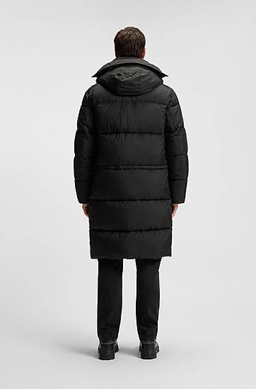 Parkas BOSS Water-repellent long parka jacket Svart | 50543617, 1