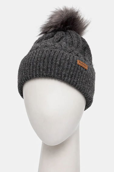 Mössa Barbour Cable Knit Pom Beanie Grå | LHA0555, 1