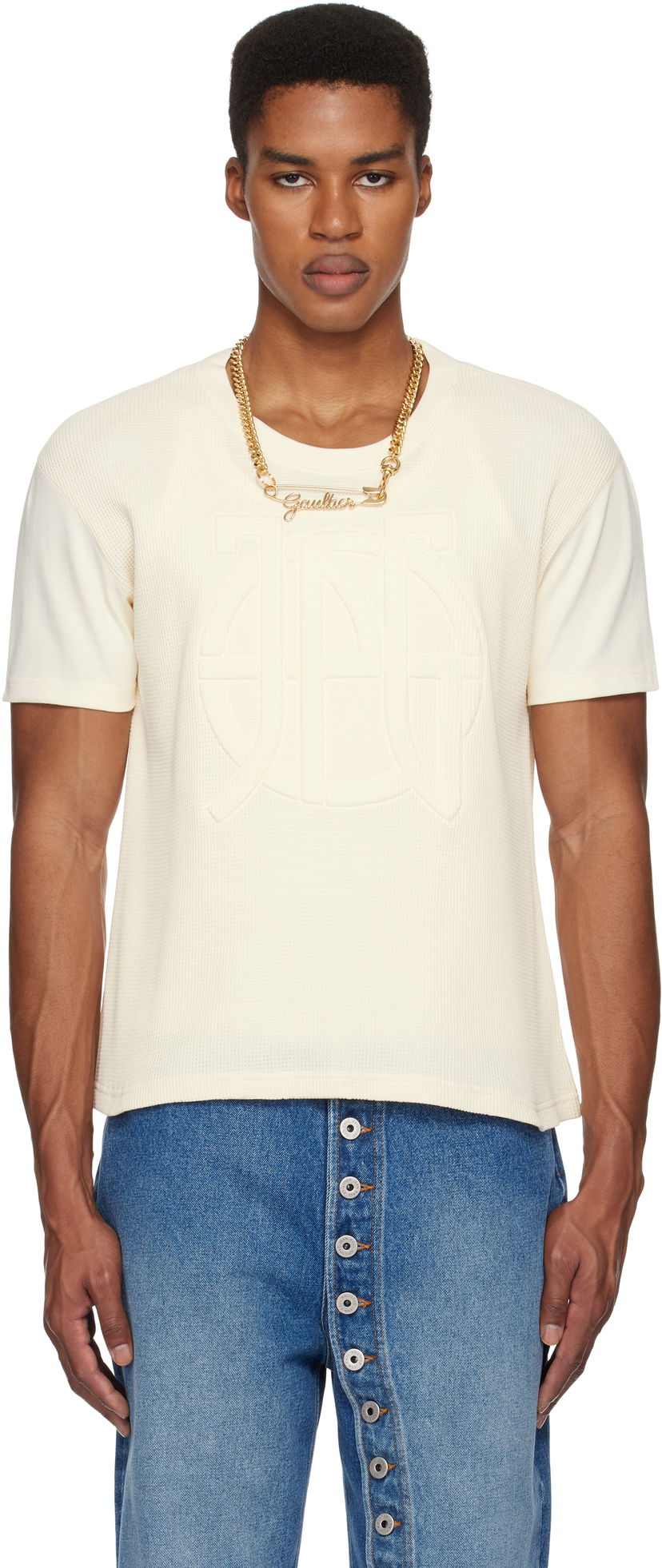 T-shirt Jean Paul Gaultier Oversized T-Shirt Beige | 25/33-F-TS095E-J071-03