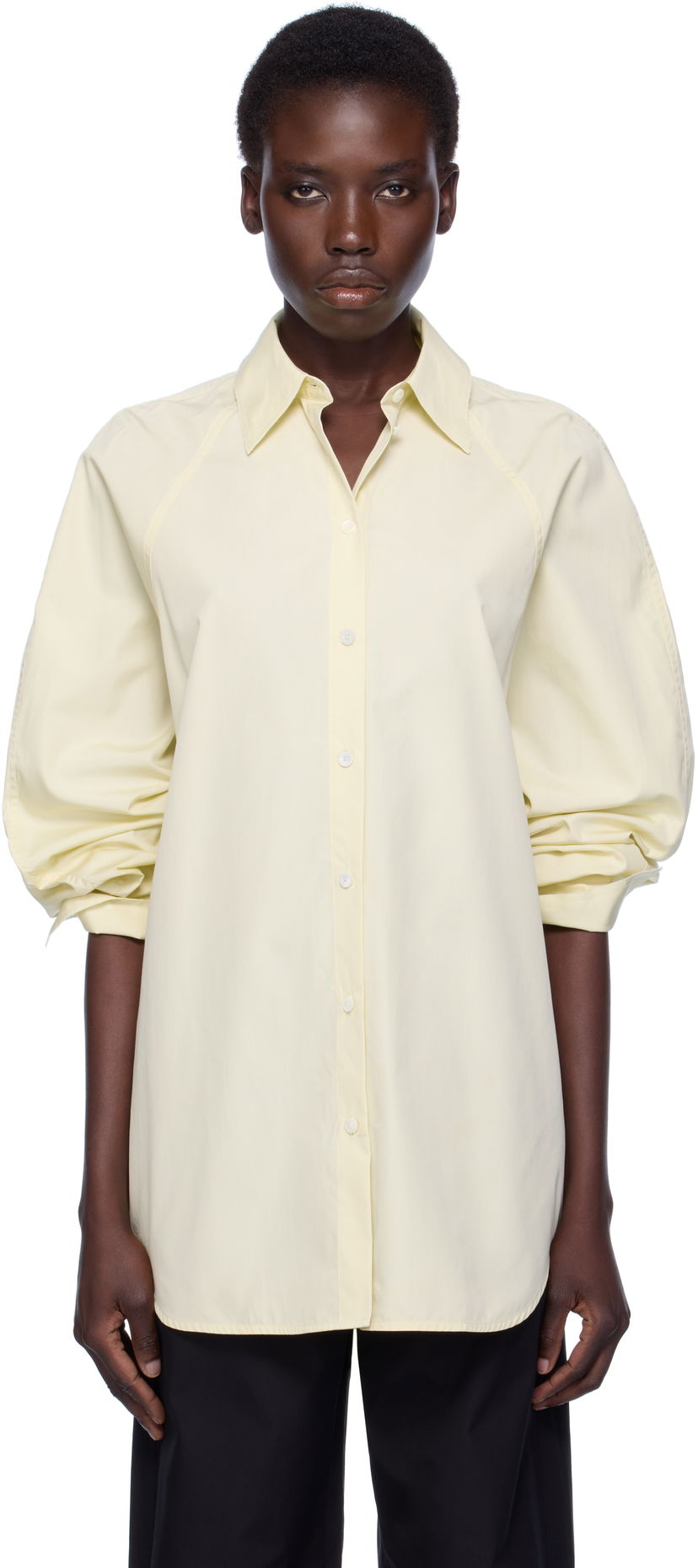 Skjorta TOTEME TOTEME Raw Raglan Shirt Gul | 253-WRT0515-FB0226