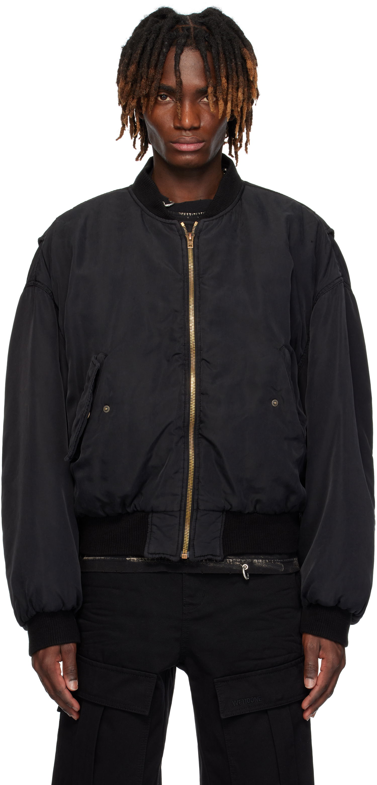 Bomberjacka We11done We11done Curved Bomber Jacket Svart | WD-JP0-25-005-U-BK, 0
