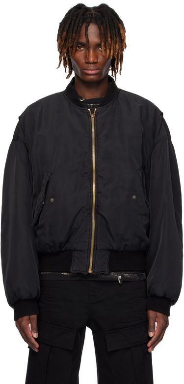 Bomberjacka We11done We11done Curved Bomber Jacket Svart | WD-JP0-25-005-U-BK, 0