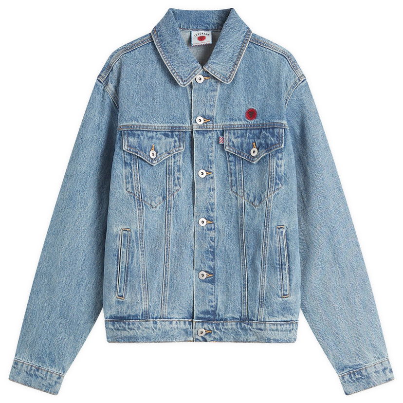 Jacka BBC IceCream ICECREAM Check Lined Denim Trucker Jacket, Size Large Blå | IC24411-BLU