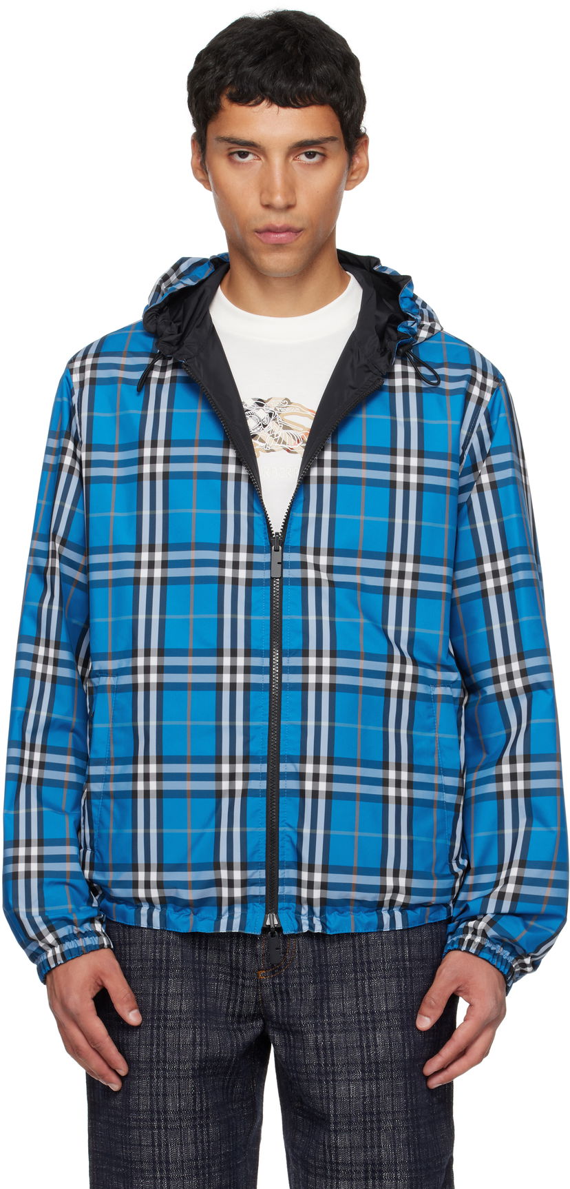 Jacka Burberry Burberry Hooded Reversible Jacket Blå | 8110369