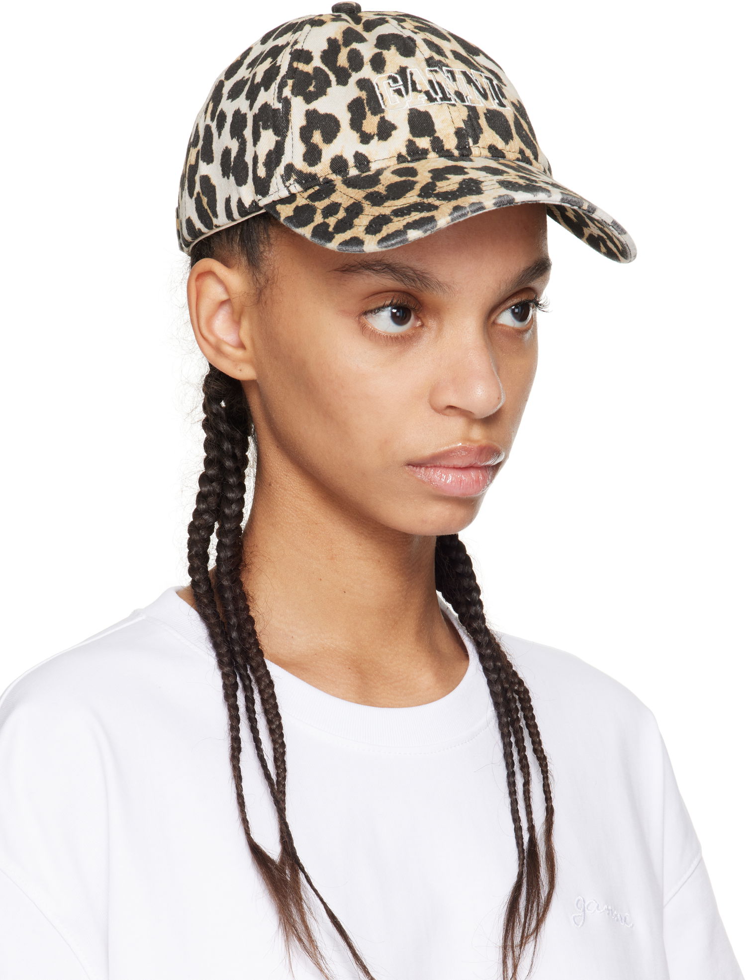 Keps GANNI GANNI Leopard Print Baseball Cap Flerfärgad | A6303, 1