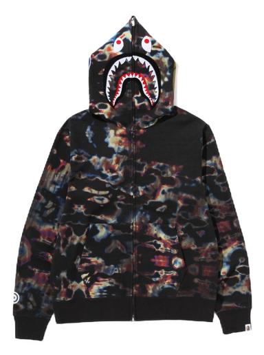 Sweatshirt BAPE Thermography Shark Full Zip Hoodie Svart | 1J30-115-011