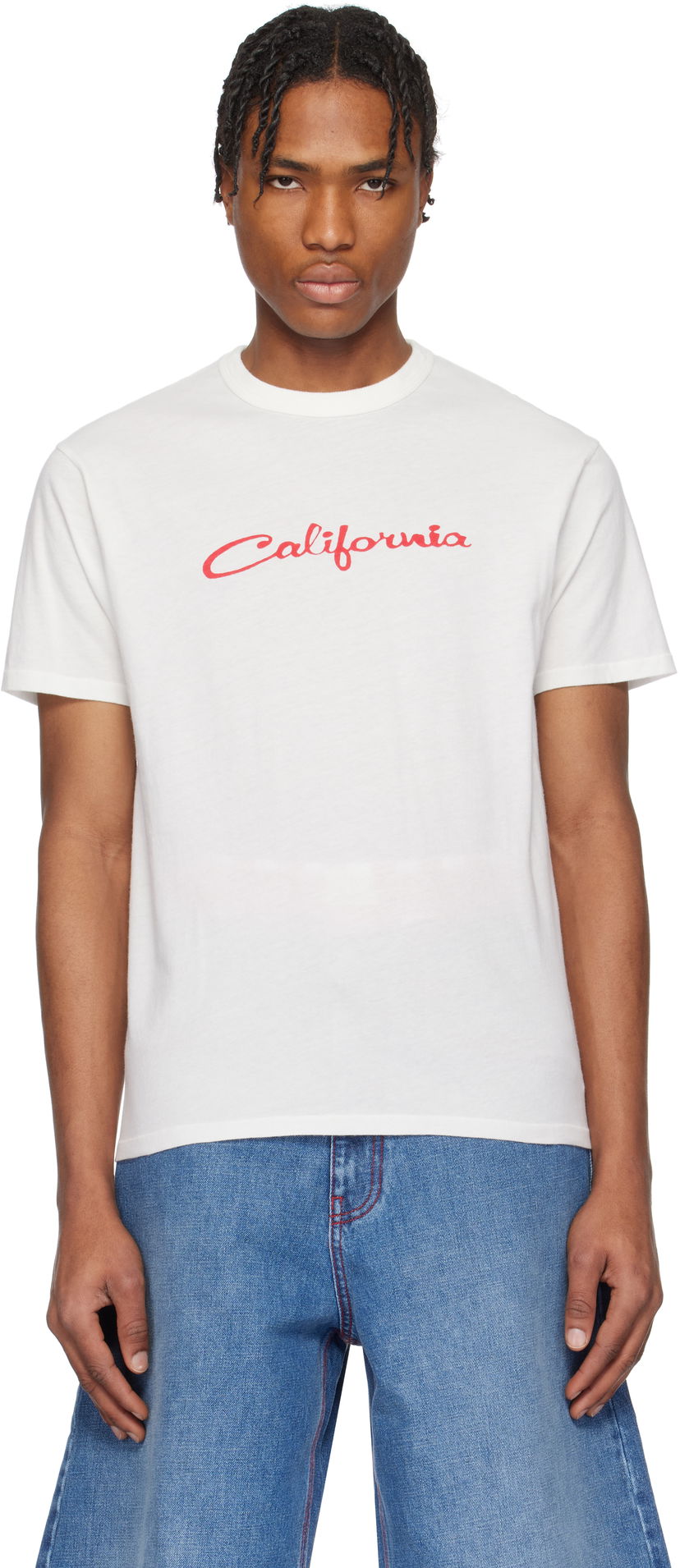 T-shirt ERL ERL 'California' Signature T-Shirt Vit | ERL10T001