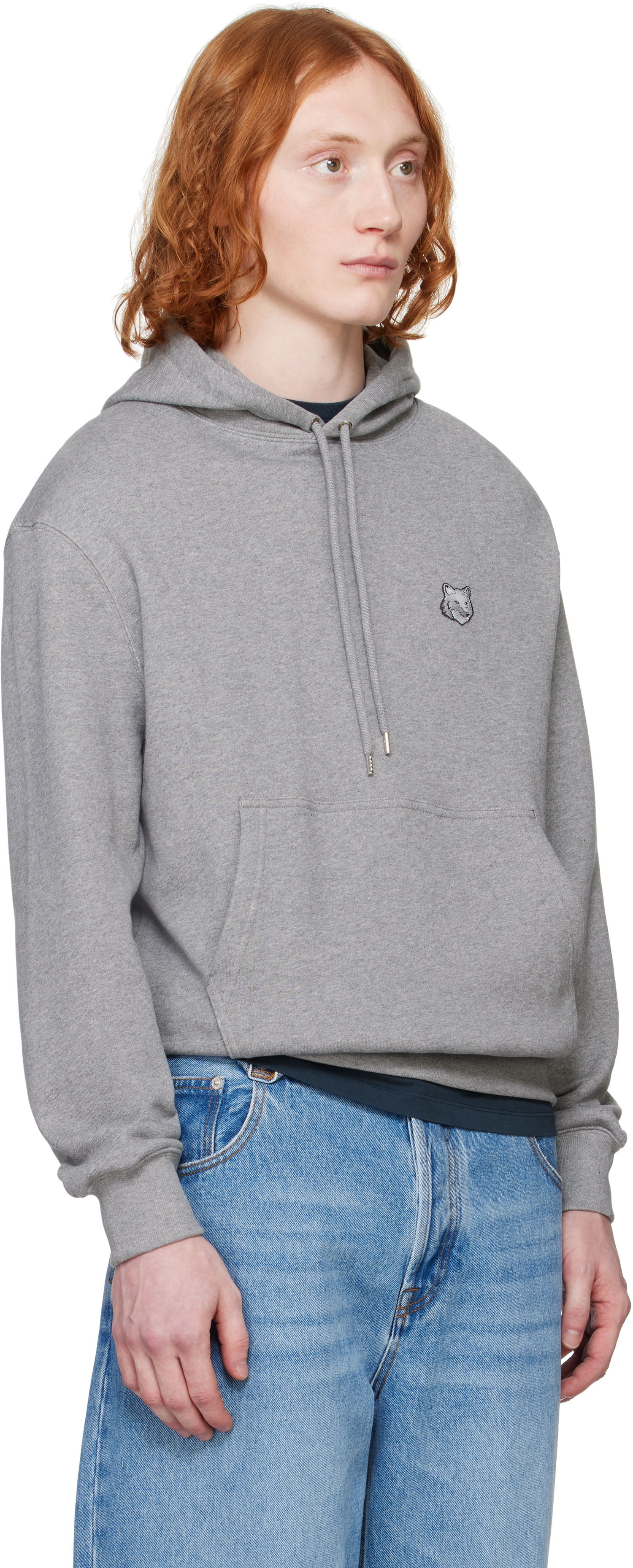 Sweatshirt MAISON KITSUNÉ Maison Kitsuné Comfort Hoodie with Fox Head Patch Grå | MM00713KM0321, 1