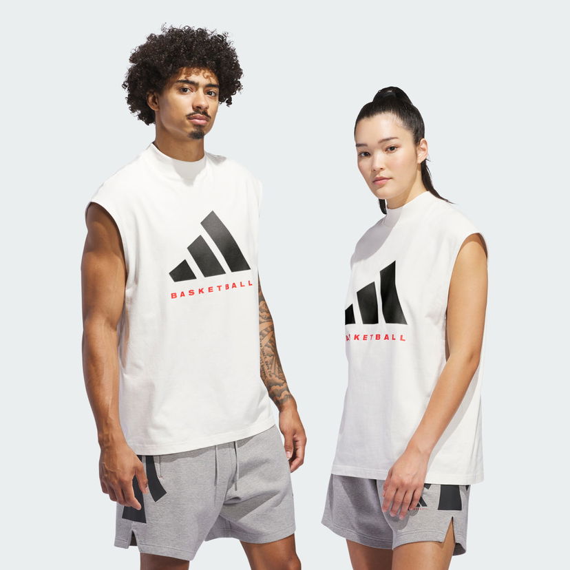 Linne adidas Performance Sleeveless Basketball T-Shirt Vit | IW5648