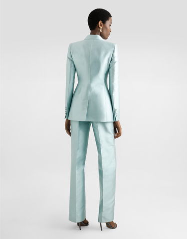 Byxor Dolce & Gabbana Dolce & Gabbana Shantung Silk Trousers Turkos | FTDDWTFU1JKB0276, 2