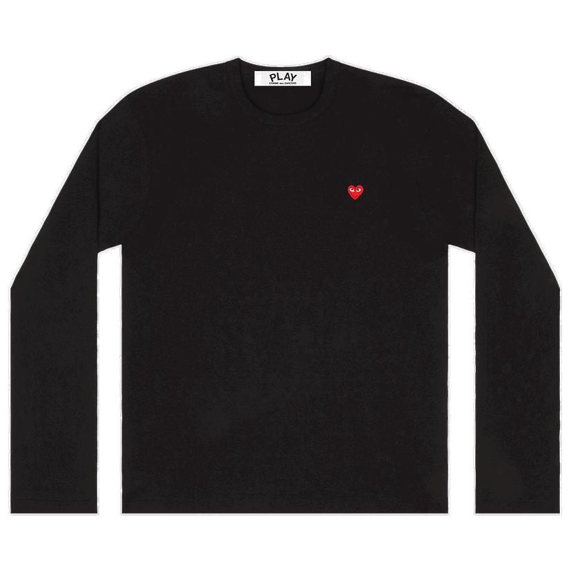 T-shirt Comme des Garçons PLAY Mini Heart Long-Sleeve Tee Svart | AZ T307 051 1