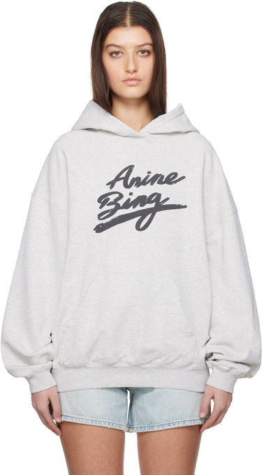 Sweatshirt Anine Bing Anine Bing Harvey Signature Hoodie Grå | A-08-10525-GRY1, 0