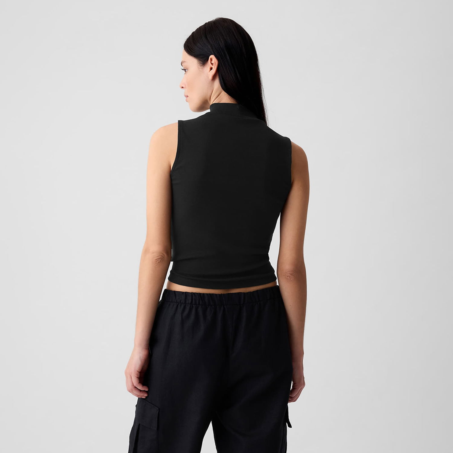 Kläder och accessoarer GAP Sleeveless Modal Mock Neck Black XXS Svart | 583620-00, 1
