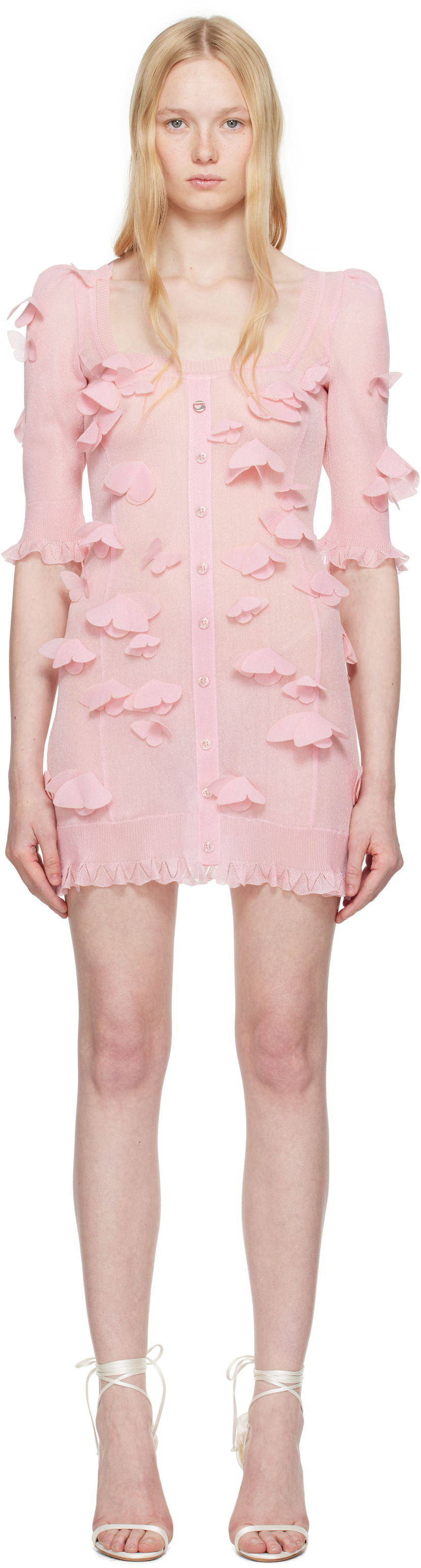 Klä Coperni Coperni Knitted Butterfly Mini Dress Rosa | COPML143Y3015