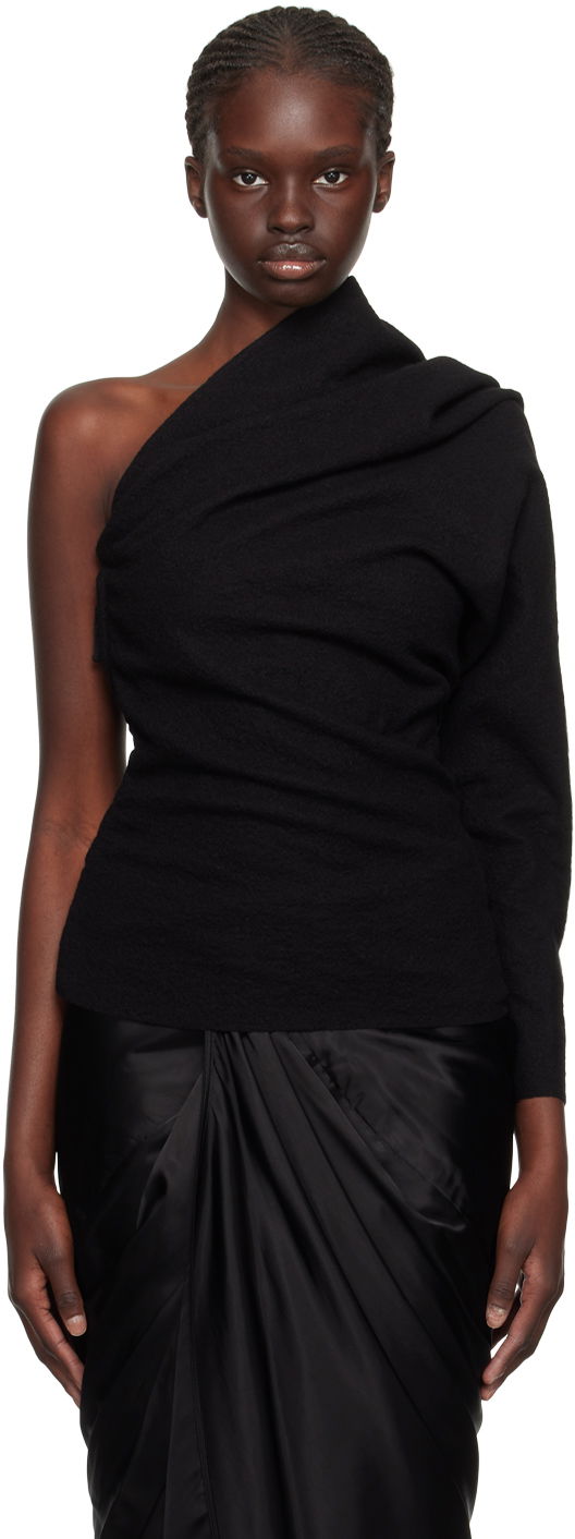 T-shirt Rick Owens One Sleeve T-Shirt Svart | RO02C1257 WN, 0