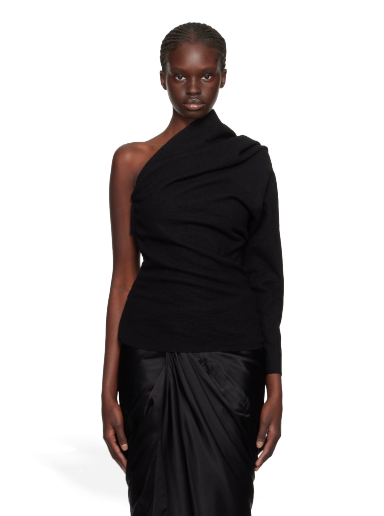 T-shirt Rick Owens One Sleeve T-Shirt Svart | RO02C1257 WN