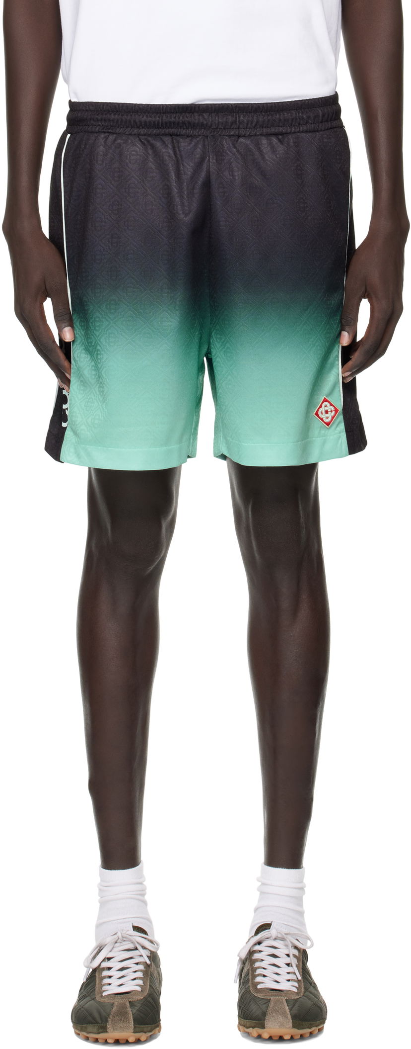 Shorts Casablanca Casablanca Gradient Monogram Football Shorts Grön | MPF25-JTR-253-01