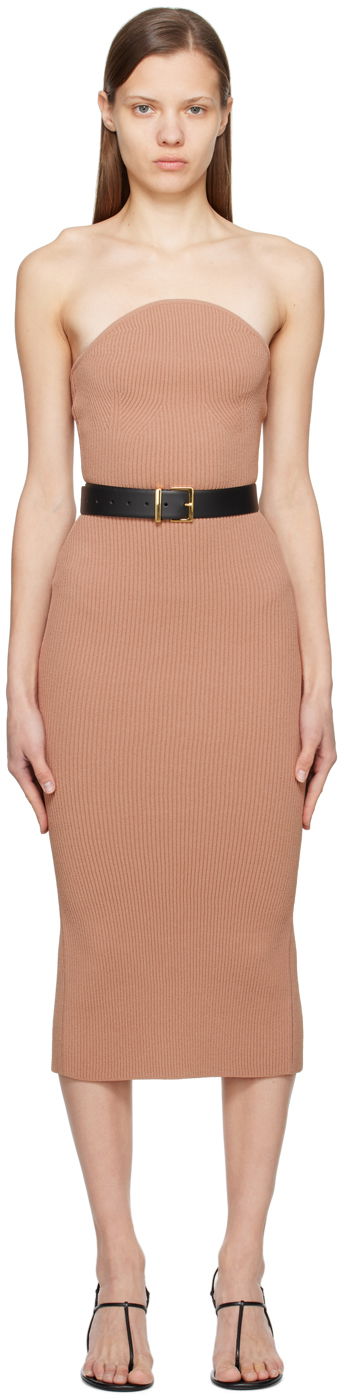 Klä Khaite 'The Rumer' Strapless Midi Dress Beige | 8833400