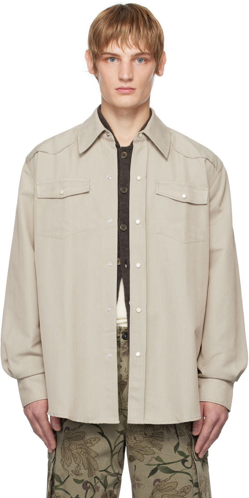 Skjorta OUR LEGACY Frontier Long Sleeve Shirt Beige | M4242FL
