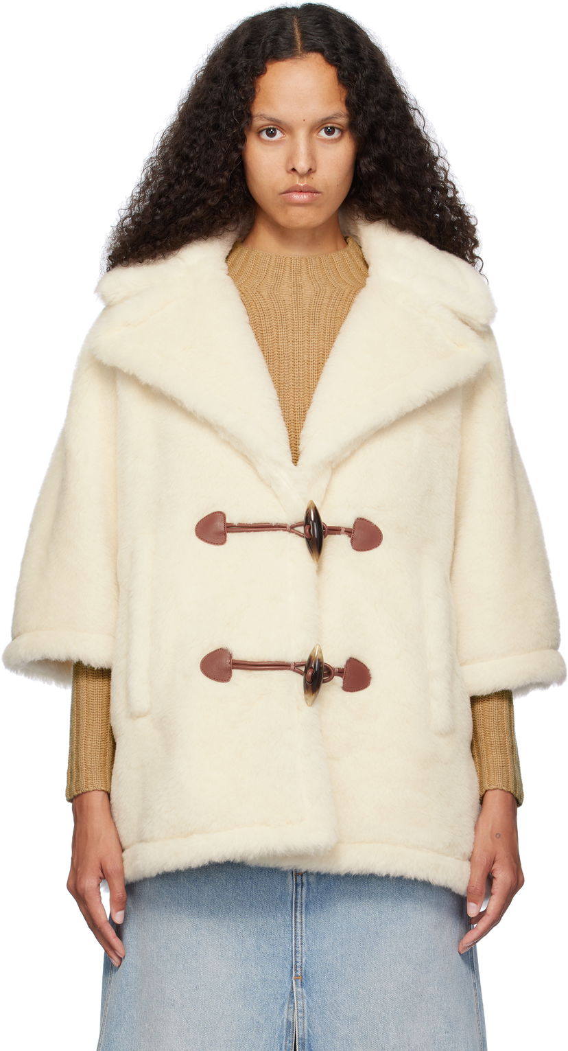 Rockar Max Mara Max Mara George1 Faux-Fur Jacket Vit | 2424736182600 MM10501