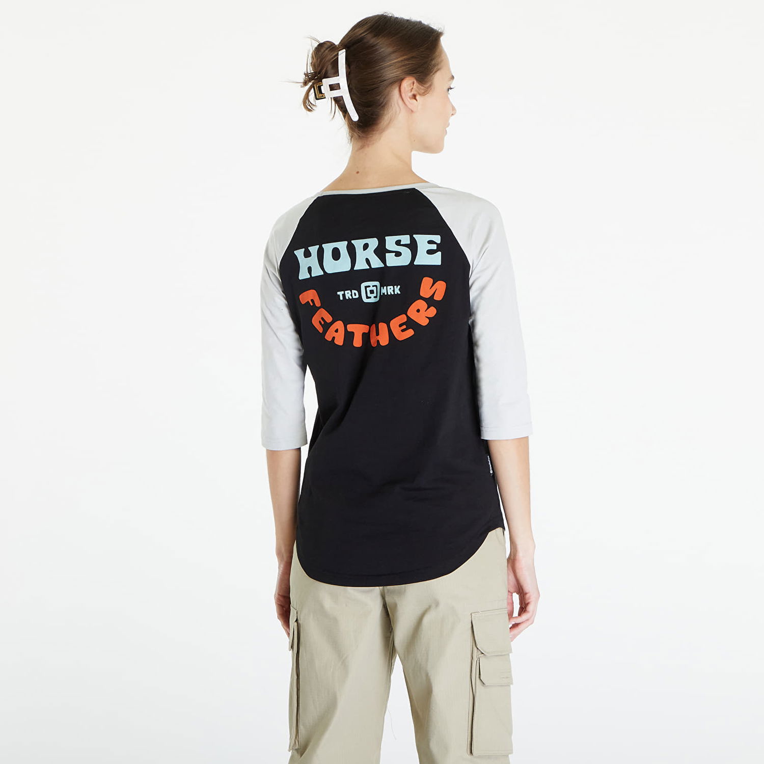 T-shirt Horsefeathers Top Oly Top Black/ Cement Svart | SW894E, 1